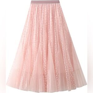 Chicwish Blush Pink Tulle A-Line Skirt